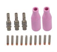 Kit de 15 boquillas de soldadura para 15AK MB15 MIG MAG, 2 boquillas de cerámica, 3 soportes de puntas, 10 puntas de revestimiento, consumibles difusores de gas de cobre de 0,6 a 1,2 mm (1,0 mm)