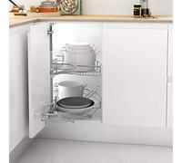 Kit de 2 bandejas giratorias 180º de Rejilla para Mueble de Cocina rinconero - Mueble esquinero de Cocina - Ancho Puerta 450mm / Alto Producto 730-780mm