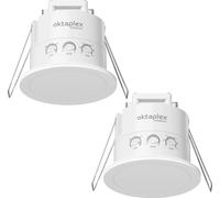 Kit de 2 detectores de movimiento inalámbricos Oktaplex, sensor de presencia para techo, alcance de 360 grados, instalación en techo, tecnología de radar de 24 GHz, grado de protección IP65, color bla