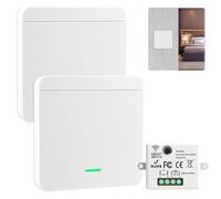 Kit de 2 Interruptores de Luz Inalámbrico con 2 Interruptor y 1 Receptor