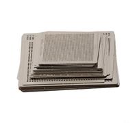 Kit de 27 plantillas de reballing, juego de máscara de soldadura de calor directo de acero para reparación de retrabajo IC, varios tamaños de 0,25 mm a 0,76 mm, plantillas de paso para electrónica