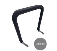 NOWY STYL Kit de 3 juegos de brazos fijos para sillas modelo ISO en negro