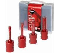 Kit de 4 brocas diamantadas mini para corte en seco, gama premium - RUBI - 51939