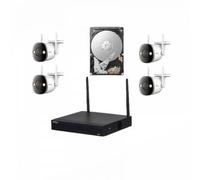 Kit de 4 cámaras con conexión WiFi 2 MP óptica Fija 2,8 mm + 1 NVR 4 Canales IP 1080P WiFi - HDD de 1 TB Incluido