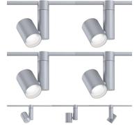 Kit de 4 focos LED Paulmann 95542 URail, modelo Zeuz, cromados mate, 33W, ángulo de iluminación de 15°, 4000 Kelvin, regulables, luz blanca neutra