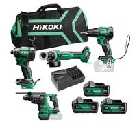 Hikoki Pack KC18DEWHZ - Taladro Amoladora Martillo y Atornillador de impacto + 3 baterías y cargador