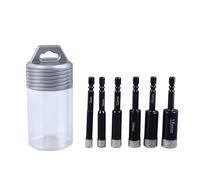 Kit de 6 brocas diamantadas en seco para azulejos con vástago hexagonal, para mármol, granito y hormigón - 81012141618 mm