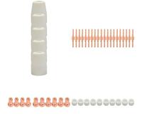 Kit de 65 piezas de consumibles de cortador de plasma PT-31, boquilla de electrodo extendida de 40 A, difusor de gas, combo de taza de cerámica, hecho de cobre, corte preciso, compatible con linterna