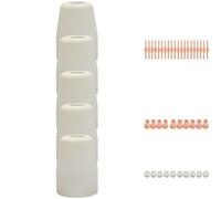 Kit de 65 piezas de consumibles de cortador de plasma PT-31, electrodo extendido de 40 A, boquilla, difusor de gas, combo de taza de cerámica, piezas de cobre, corte preciso, se adapta a antorcha PT31