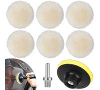 Kit de 8 piezas de almohadillas de pulido de lana de 3 pulgadas, rueda de pulido con respaldo de gancho y bucle para accesorio de amortiguación de taladro, con adaptador de taladro M10, kit de pulidor
