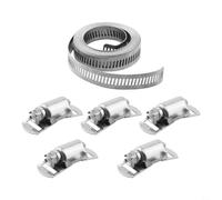 Kit de abrazadera de manguera de acero inoxidable, correa de metal ajustable para tuberías personalizadas, accionamiento sin fin de grado 304, alternativo, automotriz, marino, 12,6 mm de ancho (A)