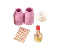 Kit de accesorios de antorcha de soldadura TIG, lente de gas larga grande y taza de alúmina, cuerpos de boquilla de 3,2 mm para antorchas refrigeradas por agua WP17 WP18 WP26