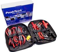 Kit de accesorios de medición PeakTech P 8200, que incluye diversos cables y conectores
