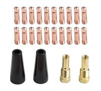 Kit de accesorios de soplete de soldadura de núcleo de flujo de 24 piezas para 14AK, 20 puntas de 0,6/1,0/1,2 mm, 2 boquillas y 2 difusores de gas, consumibles de cobre resistentes al calor para