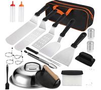 Kit de accesorios para parrilla, juego de herramientas de acero inoxidable, utensilios de cocina versátiles, 29 piezas