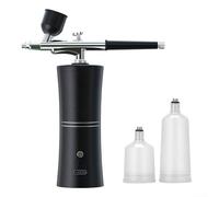 Kit de aerógrafo inalámbrico con compresor de presión variable, pulverizador portátil para retoque de carrocería automático, spray de motocicleta, arte de uñas, sistema HVLP, USB (negro A)