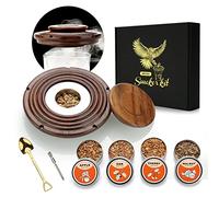 Kit de ahumador de cóctel con 4 Cajas de Chips de Madera para cóctel, Whisky, Bourbon, Bebida, Queso Kit de Regalo para Fumadores Antiguos para Amantes de la Bebida, papá, Marido y Amigos-Walnut