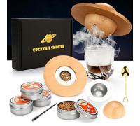 Kit de ahumador de cóctel con 4 Cajas de Chips de Madera para cóctel, Whisky, Bourbon, Bebida, Queso Kit de Regalo para Fumadores Antiguos para Amantes de la Bebida, papá, Marido y Amigos