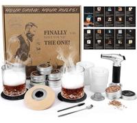 Kit de ahumador de whisky con antorcha, 6 sabores de chips de madera, 2 vasos de whisky, 2 moldes de bolas de hielo, kit de ahumador de bebidas estilo antiguo, regalos para padre, hombres, papá