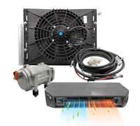 Kit de aire acondicionado eléctrico, sistema de enfriamiento universal de 12V bajo el salpicadero para coches, furgonetas, autocaravanas, camiones, autocaravanas, barcos y autobuses