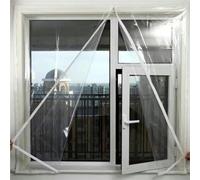 Kit de Aislamiento de Ventana para Invierno,Cortina Térmica Aislante,Protección Contra el Frío Película de Aislamiento Transparente,con Cremallera,Reutilizable,Ancho x Alto (150x120cm)