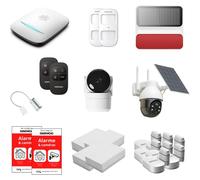 Kit de alarma con conexión Wi-Fi y GSM, que incluye una cámara solar, un detector de garaje y una sirena
