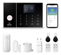 Kit de alarma para el hogar con conexión WLAN y 4G, con aplicación, detector de movimiento, sensor de puerta y sirena