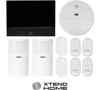 Kit de alarma para el hogar Xtend, unidad de 7 pulgadas, 2 sensores de movimiento, 2 sensores de puerta, 4 mandos a distancia, 1 detector de humo, compatible con Tuya