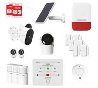 Kit de alarma para hogar inteligente Touch Pro Max con cámaras, sirena solar y detector de humo