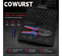 Kit de Alicates para Crimpar Terminales, 4 Matrices Intercambiables, Juego de Herramientas para Crimpar Cables con Destornillador, Caja de Almacenamiento Portátil para Trabajos Eléctricos Set style