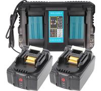 Kit de alimentación compuesto por 2 baterías BL18500 y un cargador rápido de doble puerto para herramientas Makita de 14,4 V y 18 V