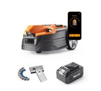Kit de alimentación LawnMaster AMD18i-800 Plus - Cortacésped robótico MX de 24 V con visión artificial y carga automática, compatible con la aplicación, con batería y cuchillas de repuesto