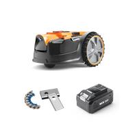 Kit de alimentación LawnMaster DM16-400 Plus - Cortacésped robótico MX 24 V «Drop and Mow» - Con batería y cuchillas de repuesto