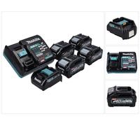Kit de alimentación Makita 40 V máx. con 4 baterías BL 4040 4,0 Ah XGT + cargador rápido DC 40 RA XGT LXT + adaptador de carga ADP10
