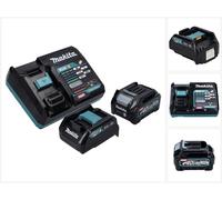 Kit de alimentación Makita 40 V máx. con batería BL 4025 2,5 Ah (191B36-3) + cargador rápido DC 40 RA (191E07-8) + adaptador de carga ADP10 LXT a XGT 14,4 V 18 V (191C10-7)