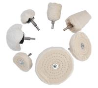 Kit de almohadillas de rueda de pulido, taladro pulidor de franela de algodón con vástago de 1/4 pulgadas para molienda de vidrio y Metal, 7 Uds. As Picture