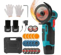 Kit de Amoladora Angular Inalámbrica de 12V con Batería de Litio Recargable, 19500 RPM, Mini Herramienta de Pulido y Corte para Proyectos de Bricolaje en el Hogar B (With 2 Battery)