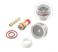 Kit de antorcha de soldadura TIG WP-17/18/26 con cuerpo de boquilla de lente de gas de vidrio - Boquilla de cuarzo y consumibles de escudo de cerámica para argón