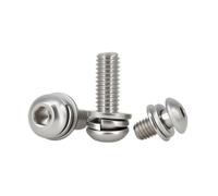 Kit de arandelas de perno con tapa hexagonal de acero inoxidable 304, espaciadores planos de tornillo Allen ISO7380, juego de juntas de resorte elástico M3 M4 M5 M6 M8(M6x35(5pcs))