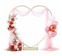 Kit de arco de globos de metal dorado de 6.56 pies, marco de arco de boda de tamaño grande, soporte de arco de globos de amor para decoración de fiestas, bodas