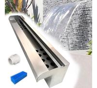 Kit de aspas para cascada de estanque, Aliviadero de cascada for piscina al aire libre acero inoxidable 304, 40-200 cm(47in/120cm L)