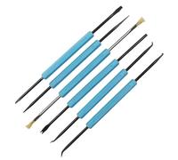 Kit de ayuda de soldadura de 6 piezas, herramientas de asistencia de soldadura, cepillo raspador, gancho tenedor para placas de circuito PCB, reparación electrónica, doble cara