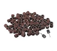 Kit de bandas de lijado de 100 piezas 80 180 240 fundas de tambor de grano 12,7 mm abrasivos de carborundo para herramientas eléctricas rotativas pulido (80#)