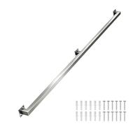 Kit de barandilla de escaleras de metal industrial，barandilla de escalera de acero inoxidable para montaje en pared，interior y exterior barra de agarre de tubo cuadrado de seguridad(350cm)