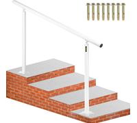 Kit de barandilla para escaleras, 5 pies de barandillas para exteriores, para 0 a 5 escalones. Barandilla de aluminio blanca, con ángulo ajustable, para escaleras interiores y exteriores, ideal para p