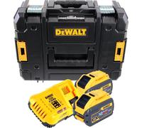 Kit de batería DeWalt DCB 118 Y2T 18 V / 54 V Cargador 8 A + 2 baterías DCB 548 12,0 Ah + TSTAK