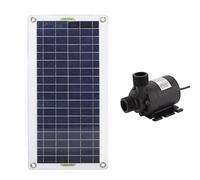 Kit de Bomba de Agua Solar 30W Kit de Bomba de Fuente de Panel Solar de Polisilicio para Baño de Aves Tanque de Peces Pequeño Estanque Jardín