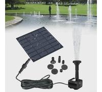 Kit de bomba de fuente solar, 1,4 W, bomba de flujo de agua ajustable con 4 boquillas, para baño de pájaros, estanque al aire libre, patio, jardín, pecera