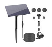 Kit de bomba de fuente solar de 5 W 5 V con panel enchufable para pequeñas características de agua de jardín, baños de pájaros, estanques y acuarios, motor silencioso sin escobillas, 160 l/h