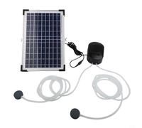 Kit de bomba de oxígeno solar de 15 W para acuario con 4400 mAh, 3 modos ajustables, aireador de piedra de aire, panel ajustable para pecera, estanque, baño de pájaros, uso de 22 a 110 horas